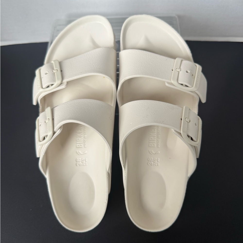 Birkenstock Eva  Arizona Sandals White 38 Women’s Size 7-7.5